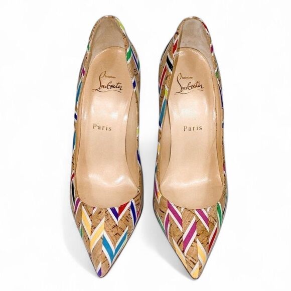 CHRISTIAN LOUBOUTIN So Kate Beige Colorblock Pattern Pointed Toe Pumps S… - Picture 4 of 11